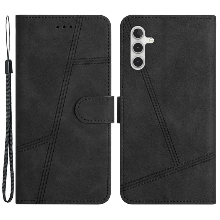 Support de Couverture Téléphonique Adapté à la Peau Pour Samsung Galaxy A13 5G, Case de Portefeuille de Téléphone à la Gamme de Style Puffre de Style Rétro Anti-automne - le Noir