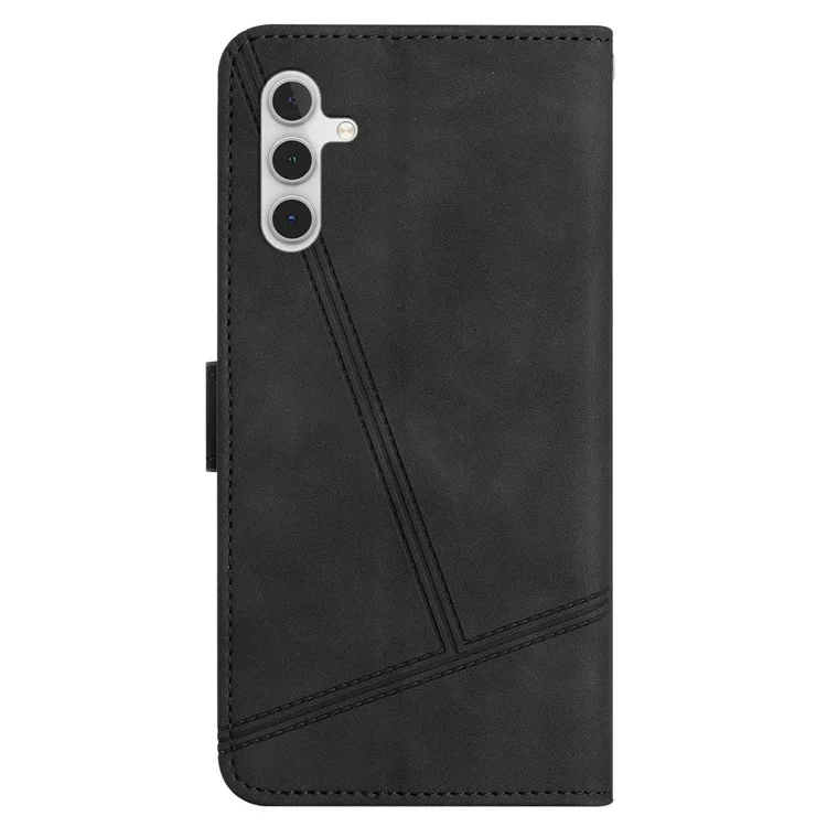 Support de Couverture Téléphonique Adapté à la Peau Pour Samsung Galaxy A13 5G, Case de Portefeuille de Téléphone à la Gamme de Style Puffre de Style Rétro Anti-automne - le Noir
