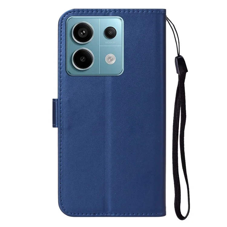 Per Xiaomi Redmi Note 13 5G Case PU Leather Wallet Flip Phone Cover Solid Color - Blue