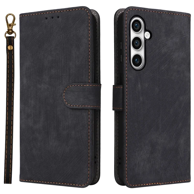 For Samsung Galaxy S24 FE Case RFID Blocking Wallet PU Leather Flip Phone Cover - Black