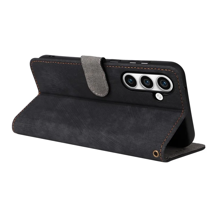 For Samsung Galaxy S24 FE Case RFID Blocking Wallet PU Leather Flip Phone Cover - Black