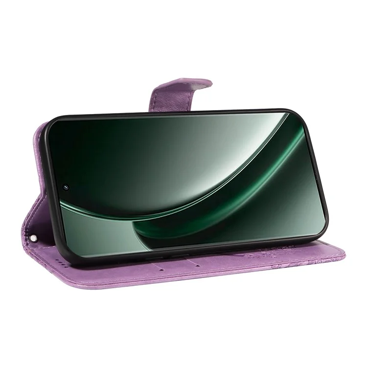 Per Realme GT 6 5G Case Butterfly Pattern Leather Wallet Flip Phone Cover - Viola Chiaro