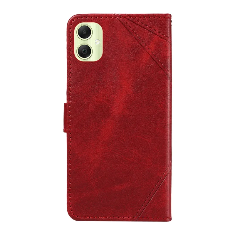 For Samsung Galaxy A05 4G Case Folding Stand Leather Phone Cover Geometric Line - Red