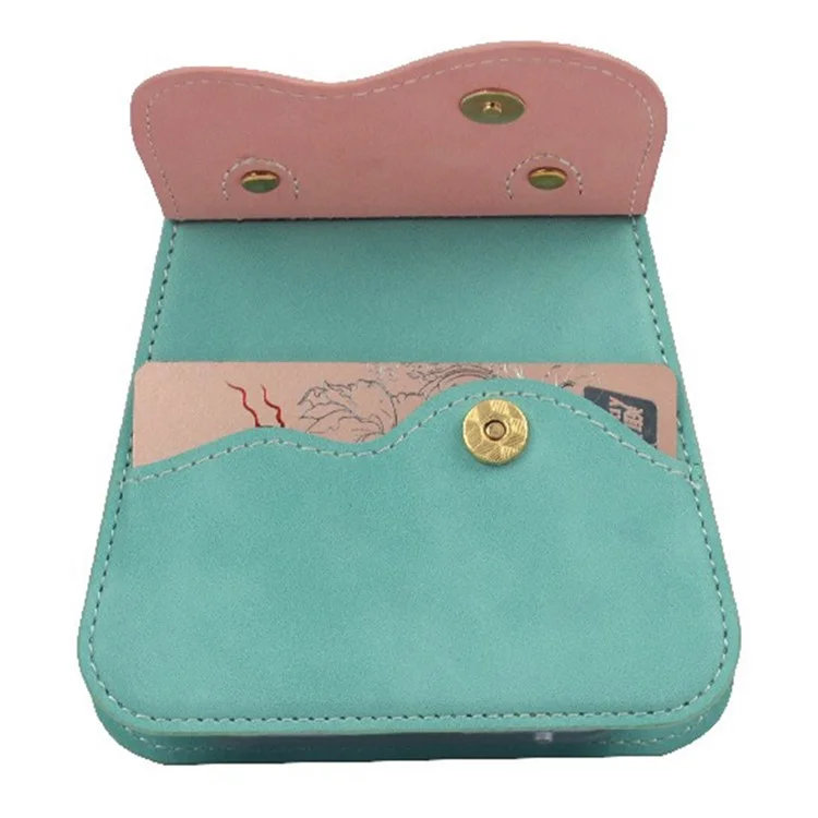 For Samsung Galaxy Z Flip6 5G Case Card Slot Kickstand Leather+PC Crossbody Phone Handbag - Sky Blue