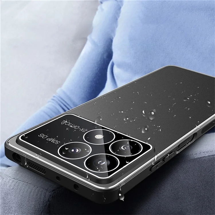 For Xiaomi Poco F6 Pro 5G / Redmi K70 5G / K70 Pro 5G Case PC+TPU Matte Back Phone Cover with Lens Film - Black