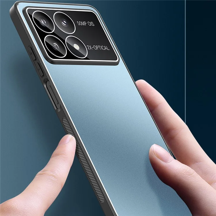 For Xiaomi Poco F6 Pro 5G / Redmi K70 5G / K70 Pro 5G Case PC+TPU Matte Back Phone Cover with Lens Film - Black