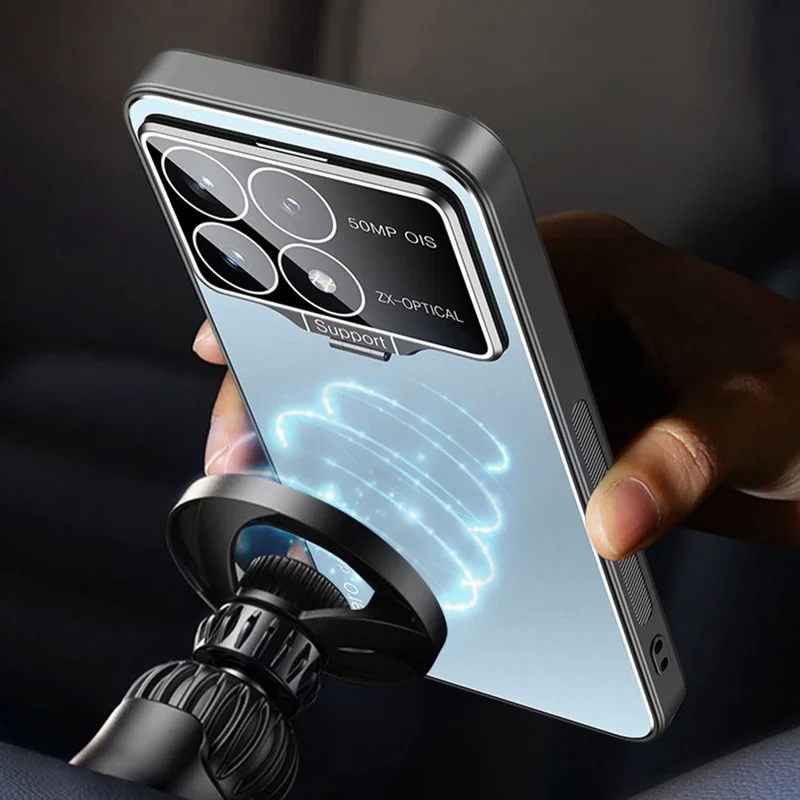 For Xiaomi Poco F6 Pro 5G / Redmi K70 5G / K70 Pro 5G Case with Lens Kickstand Shockproof PC+TPU Phone Cover - Blue