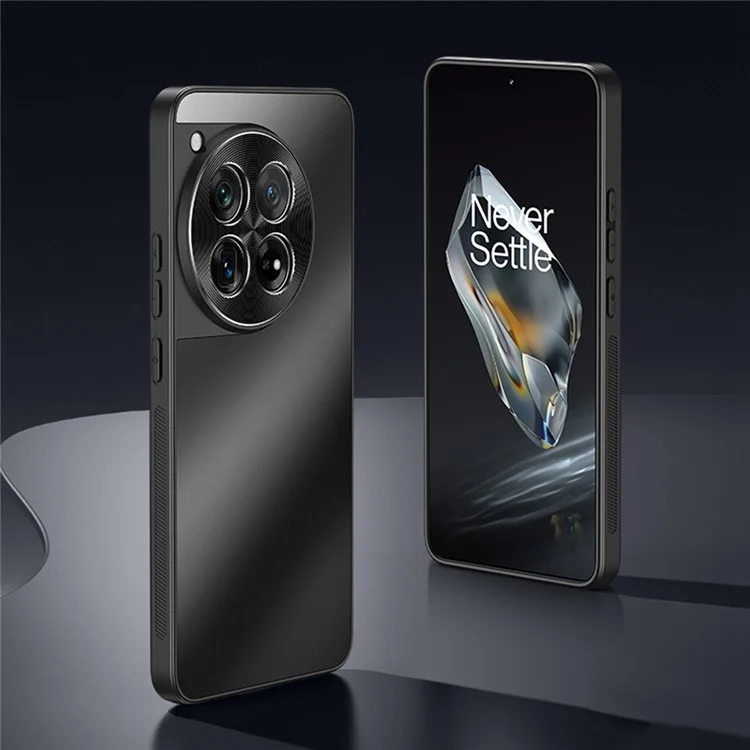 For OnePlus 12 5G Case CD Veins PC+TPU Anti-Slip Phone Cover - Black
