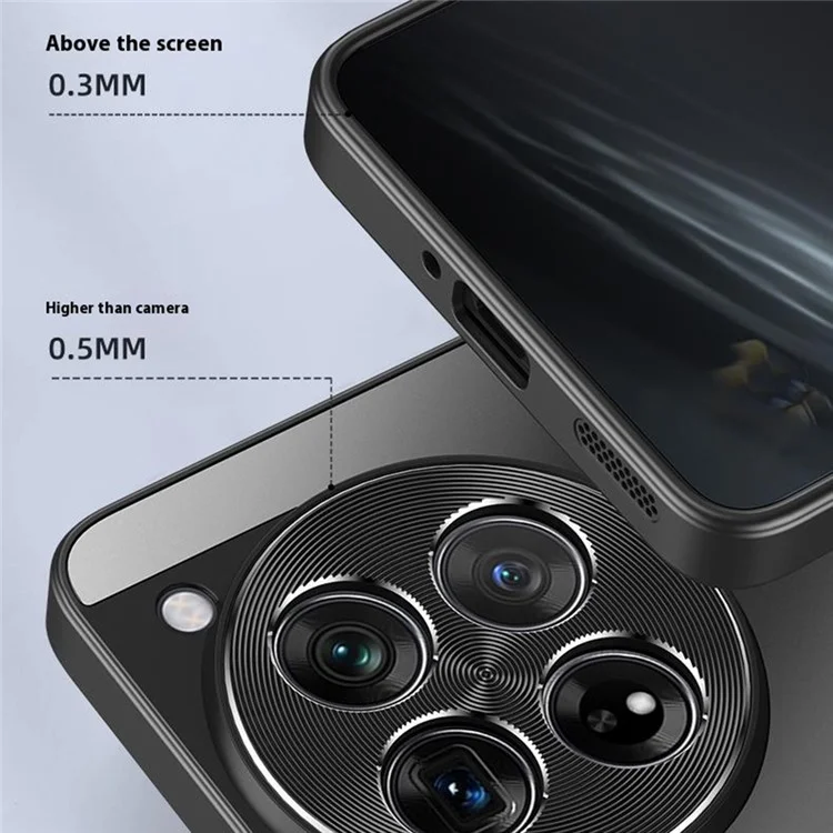 For OnePlus 12 5G Case CD Veins PC+TPU Anti-Slip Phone Cover - Black
