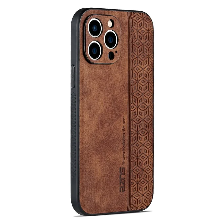AZNS per iPhone 16 Pro Case Protezione Custodia in Pelle PU TPU - Marrone