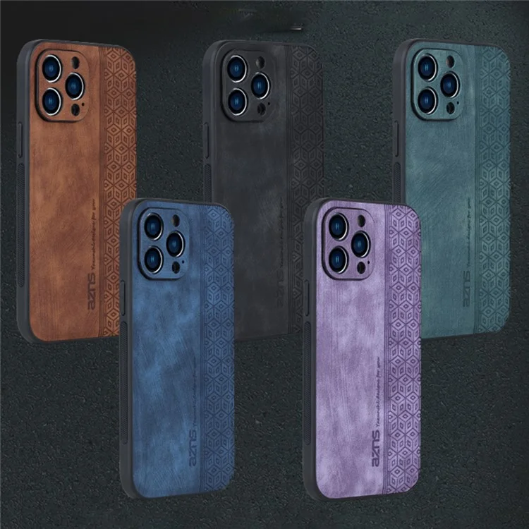 AZNS per iPhone 16 Pro Case Protezione Custodia in Pelle PU TPU - Marrone