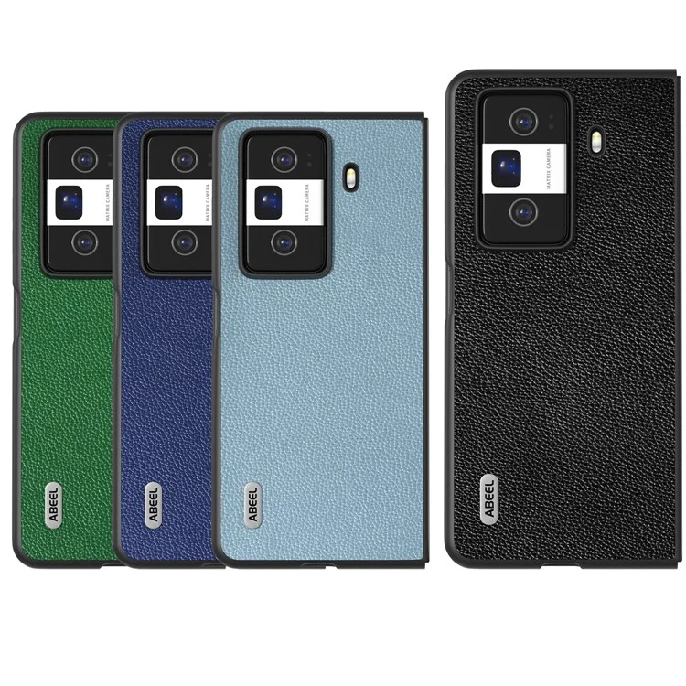 ABEEL For Honor Magic Vs3 5G Case Custodia in vera pelle di mucca con texture a litchi + PC - Verde