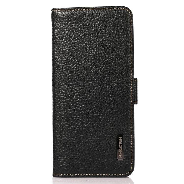 KHAZNEH Para Funda Sony Xperia 5 VI Bloqueo RFID Piel de Vaca Genuina Funda de Teléfono - Negro