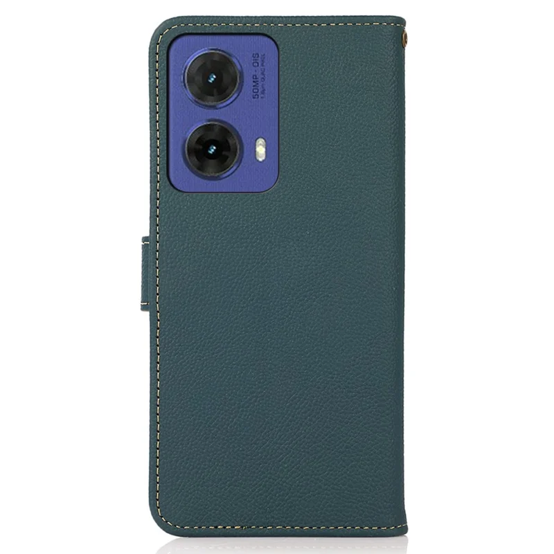 KHAZNEH For Motorola Moto G85 5G / S50 Neo 5G Case Genuine Cow Leather Wallet Phone Cover - Green