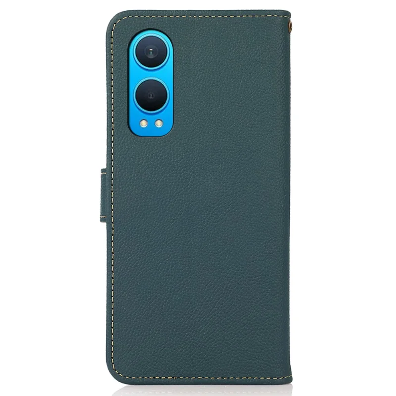 KHAZNEH Pour OnePlus Nord CE4 Lite 5G / Oppo K12x 5G (Chine) Étui de téléphone en cuir de vache véritable Étui portefeuille - Vert