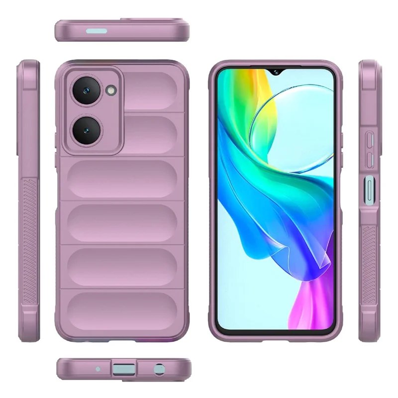 For vivo Y03 / Y18 4G / Y28s 5G Shockproof Case Soft TPU Mobile Phone Cover - Light Purple