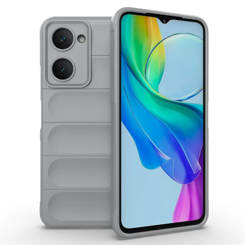 For vivo Y03 / Y18 4G / Y28s 5G Shockproof Case Soft TPU Mobile Phone Cover - Light Grey