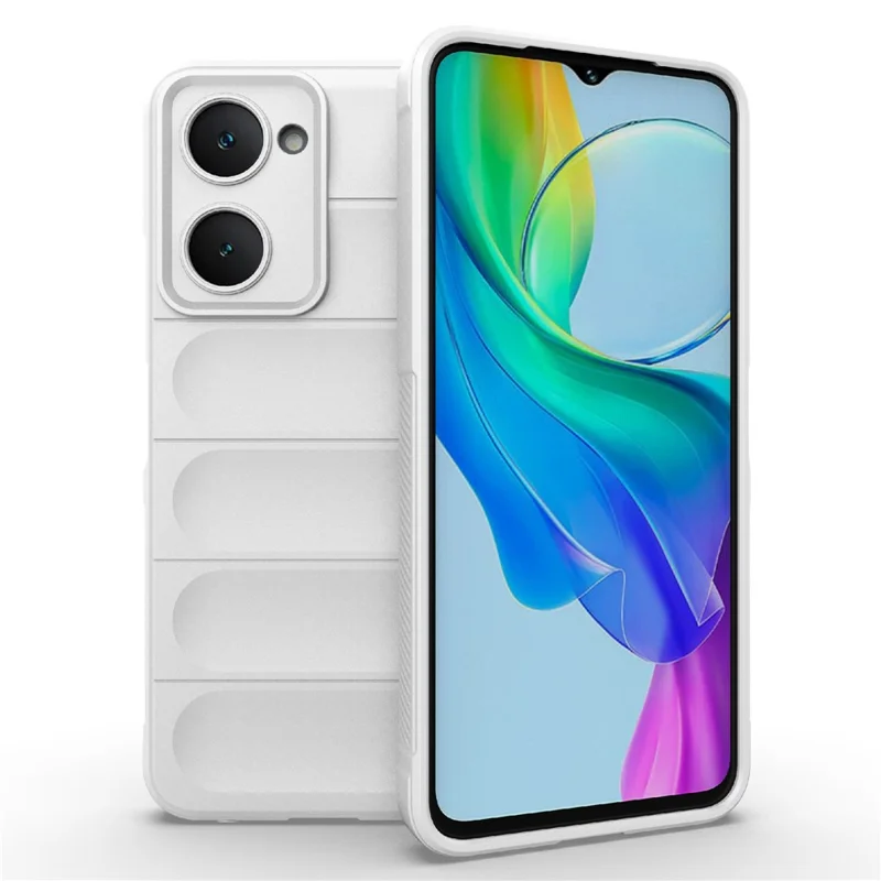 For vivo Y03 / Y18 4G / Y28s 5G Shockproof Case Soft TPU Mobile Phone Cover - White