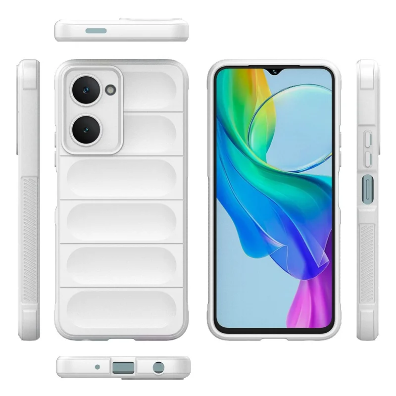 For vivo Y03 / Y18 4G / Y28s 5G Shockproof Case Soft TPU Mobile Phone Cover - White