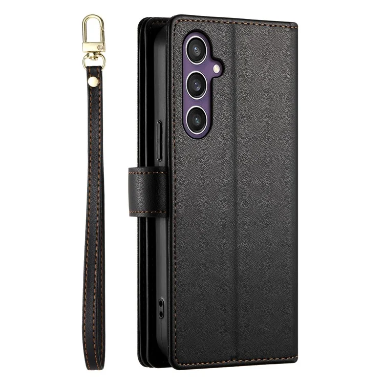 DF-011 Funda para Samsung Galaxy S23 FE Estuche de Piel Sintética con Cremallera y Bandolera - Negro
