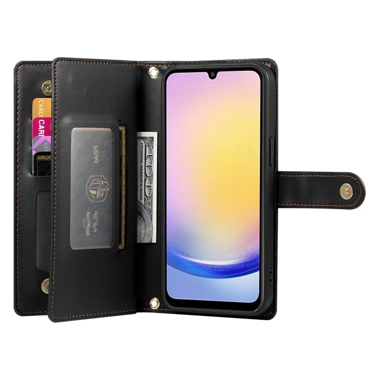 DF-011 Per Samsung Galaxy A25 5G (Globale) (161,0 X 76,5 X 8,3 mm) Custodia in pelle Crossbody Phone Bag - Nero