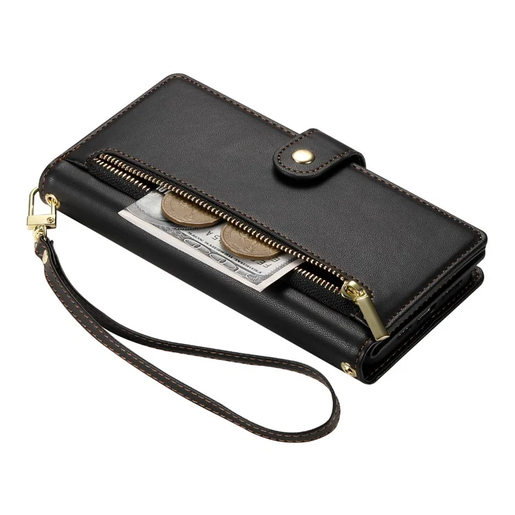 DF-011 Per Samsung Galaxy A25 5G (Globale) (161,0 X 76,5 X 8,3 mm) Custodia in pelle Crossbody Phone Bag - Nero