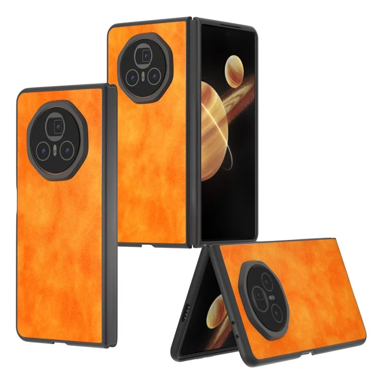 For Honor Magic V3 5G Étui Orange Texture de Litchi en Cuir PU + PC