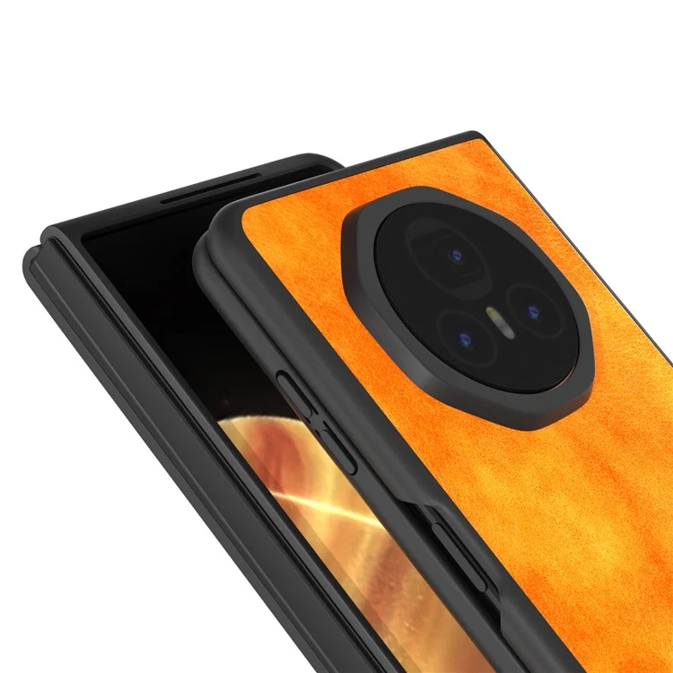 For Honor Magic V3 5G Étui Orange Texture de Litchi en Cuir PU + PC