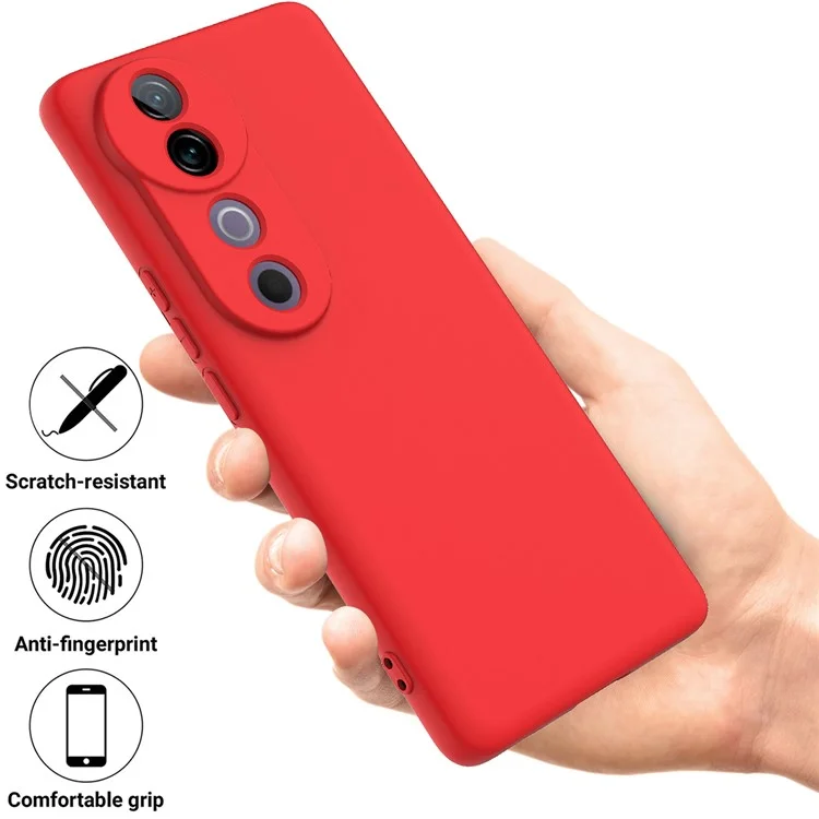 For vivo V40 5G / S19 Pro 5G Case Liquid Silicone Mobile Phone Cover with Strap - Red