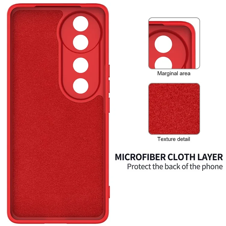 For vivo V40 5G / S19 Pro 5G Case Liquid Silicone Mobile Phone Cover with Strap - Red