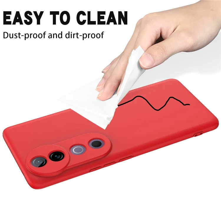 For vivo V40 5G / S19 Pro 5G Case Liquid Silicone Mobile Phone Cover with Strap - Red