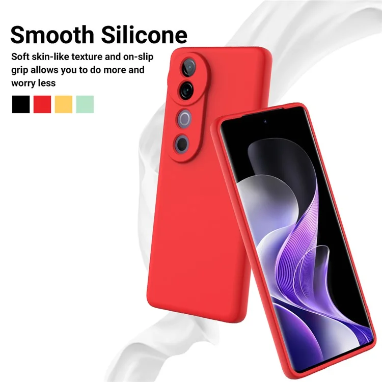 For vivo V40 5G / S19 Pro 5G Case Liquid Silicone Mobile Phone Cover with Strap - Red