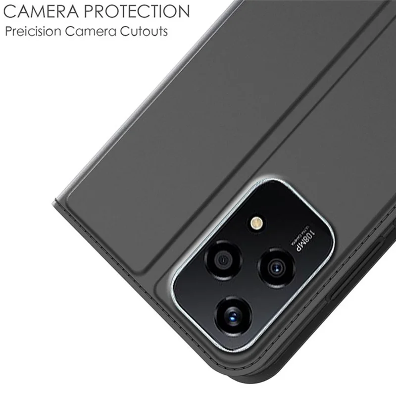 For Honor 200 Lite Case Card Slot Magnetic Closure Leather Phone Cover - Preto