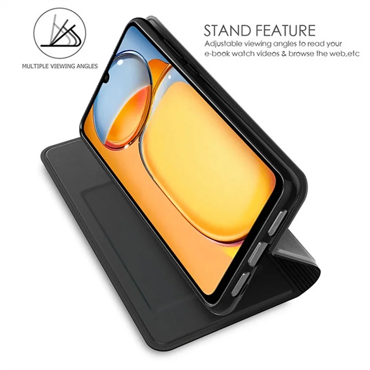For Xiaomi Poco X6 5G / Redmi Note 13 Pro 5G Case PU Leather Phone Cover Card Slot Holder Hidden Magnetic Closure - Black