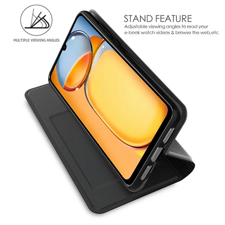Para Xiaomi 14 Case PU Leather Card Holder Phone Cover Hidden Magnetic Closure Design - Black