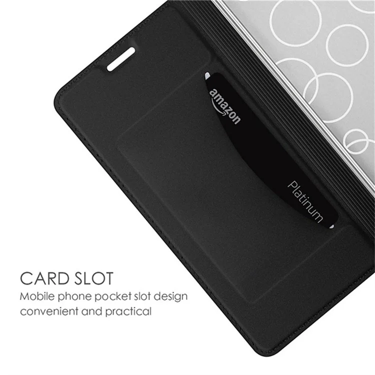 Para Xiaomi 14 Case PU Leather Card Holder Phone Cover Hidden Magnetic Closure Design - Black