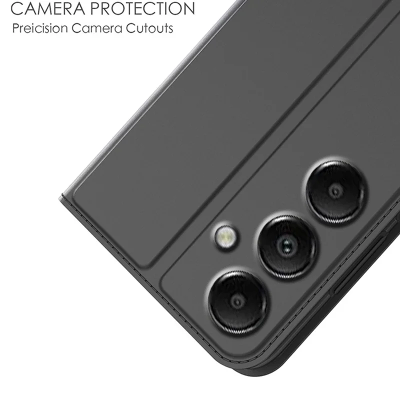 For Samsung Galaxy A55 5G Case Skjult magnetisk lukning Læder telefonbeskyttelse Flip Stand - Sort