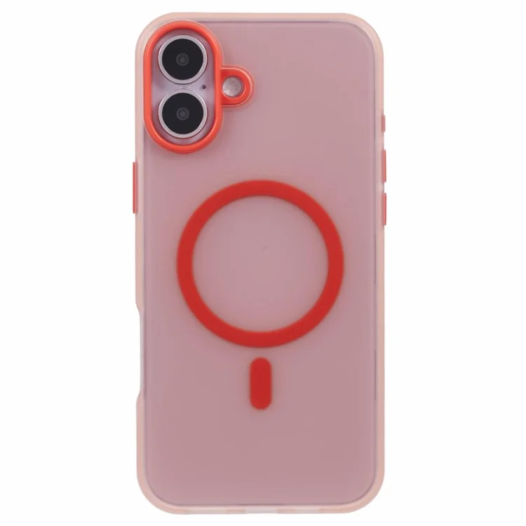 For iPhone 16 Case Compatible Cover with MagSafe Soft TPU Thin Protective Cover with Matte Finish - Red