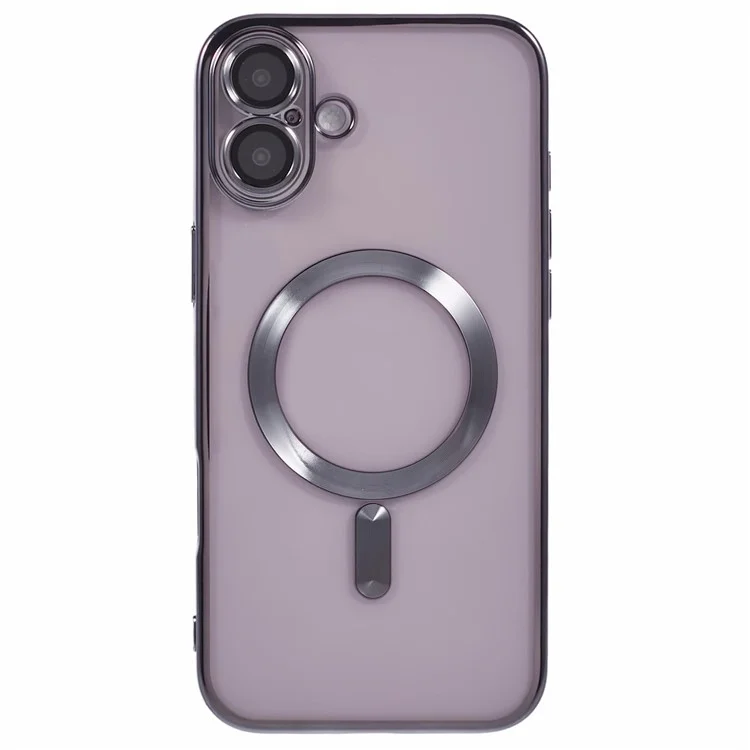 X-LEVEL For iPhone 16 Case Compatible with MagSafe TPU Clear Phone Cover with Lens Film - Grey