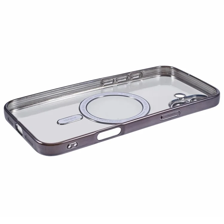 X-LEVEL For iPhone 16 Case Compatible with MagSafe TPU Clear Phone Cover with Lens Film - Grey