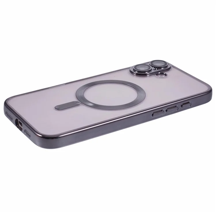 X-LEVEL For iPhone 16 Case Compatible with MagSafe TPU Clear Phone Cover with Lens Film - Grey