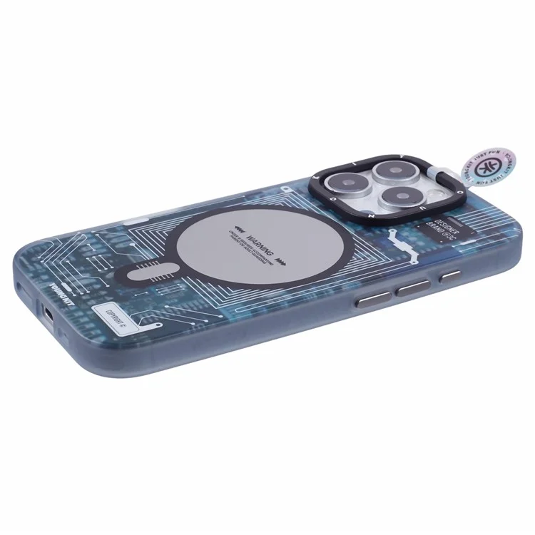 YOUNGKIT Technology Series for iPhone 16 Pro Max Magnetic Case IMD Circuit Board PC+TPU Phone Cover Matte Finish - Grey