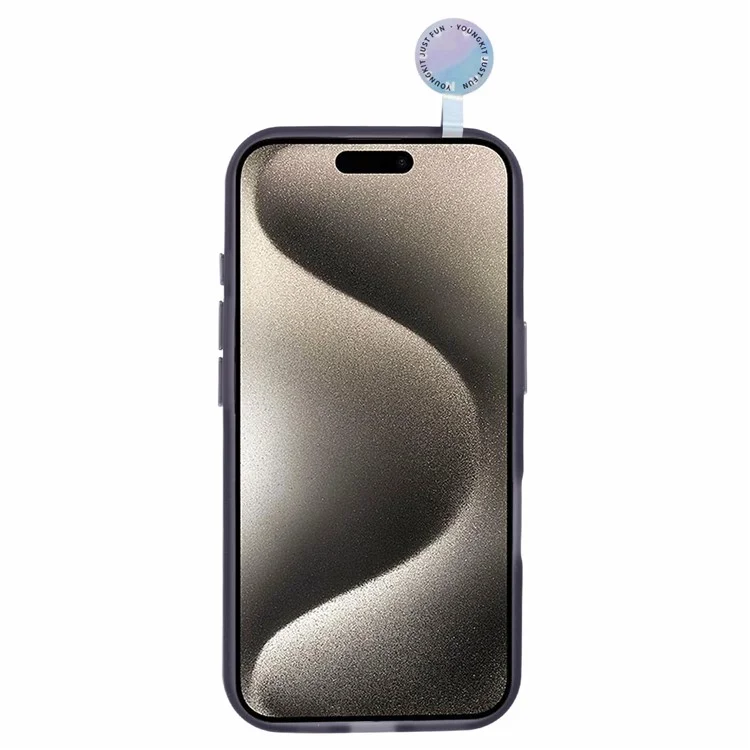 YOUNGKIT For iPhone 16 Plus Case Compatible with MagSafe Frosted PET+TPU Phone Cover Shockproof - Transparent Black