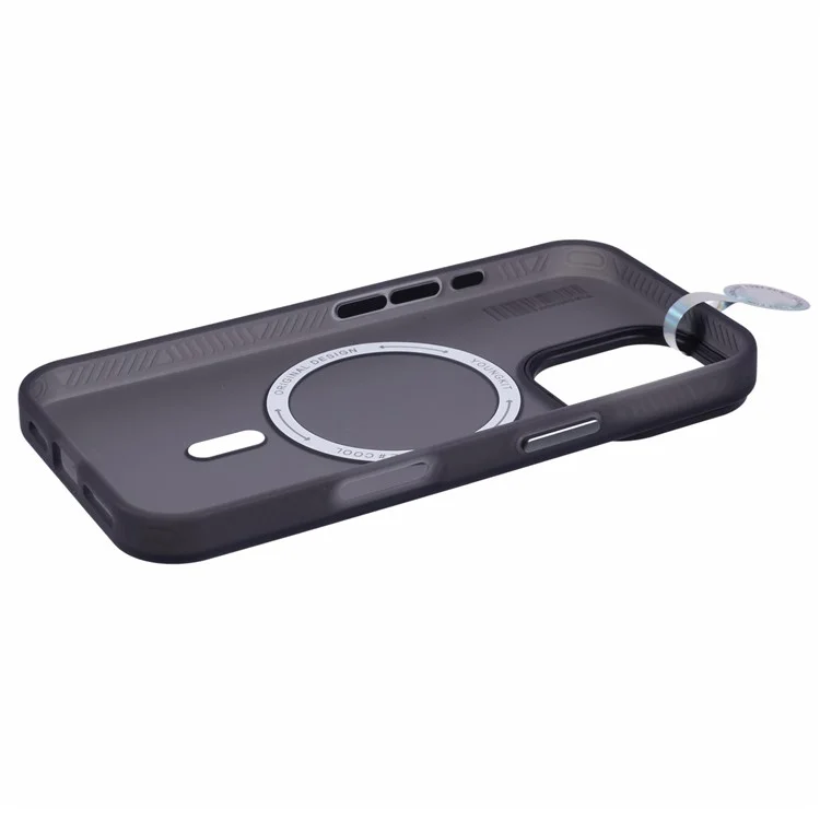 YOUNGKIT For iPhone 16 Plus Case Compatible with MagSafe Frosted PET+TPU Phone Cover Shockproof - Transparent Black