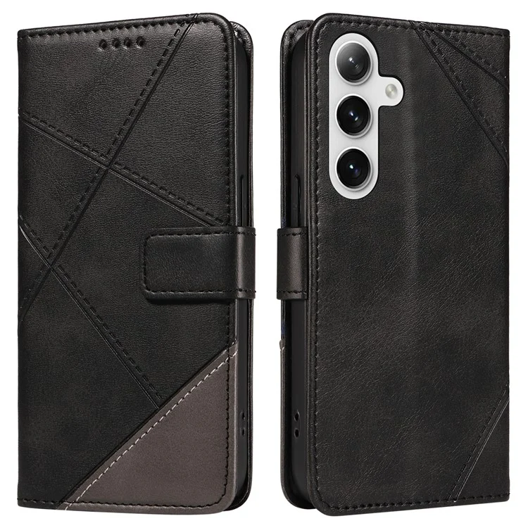 Für Samsung Galaxy S23 FE Case Schützende Geometrische Geldbörse Leder Handyhülle - Schwarz