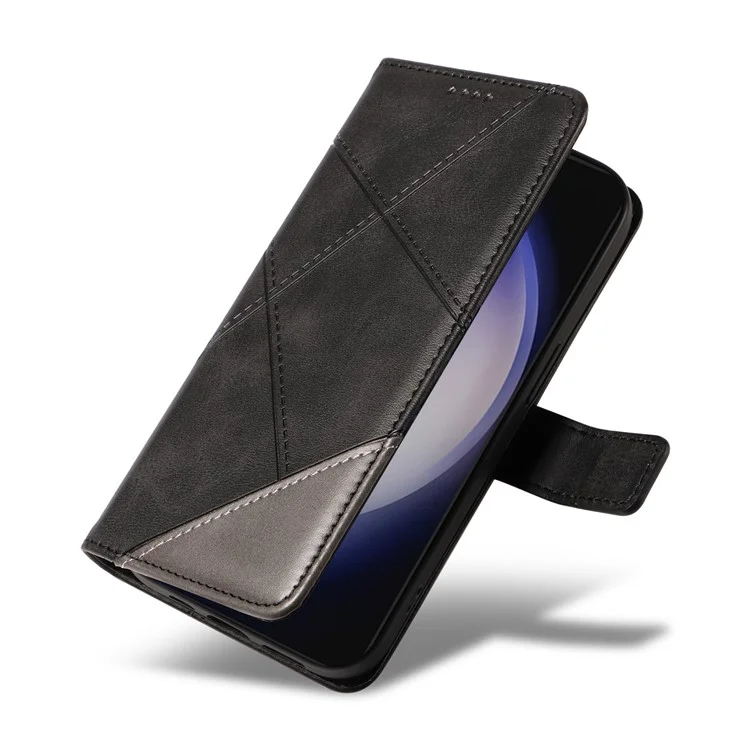 Für Samsung Galaxy S23 FE Case Schützende Geometrische Geldbörse Leder Handyhülle - Schwarz