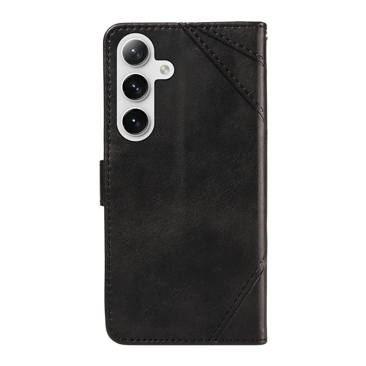 Für Samsung Galaxy S23 FE Case Schützende Geometrische Geldbörse Leder Handyhülle - Schwarz
