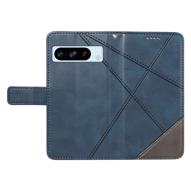 Für Google Pixel 8 Pro Case Lines Pattern PU Leder Wallet Folio Telefonabdeckung - Blau