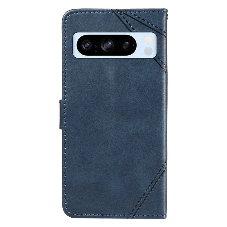 Für Google Pixel 8 Pro Case Lines Pattern PU Leder Wallet Folio Telefonabdeckung - Blau