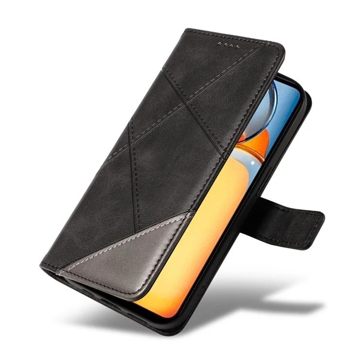 Para Xiaomi Redmi 13C 5G / 13C 4G / 13R 5G / Poco C65 4G / Poco M6 5G Capa Capa de Telefone de Couro PU com Suporte - Preto
